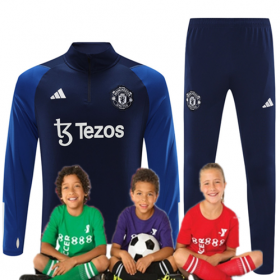 Kid's 23/24 Manchester United Training Suits Blue